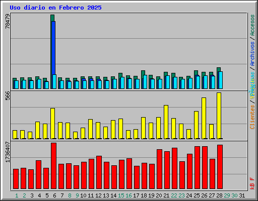 Uso diario en Febrero 2025