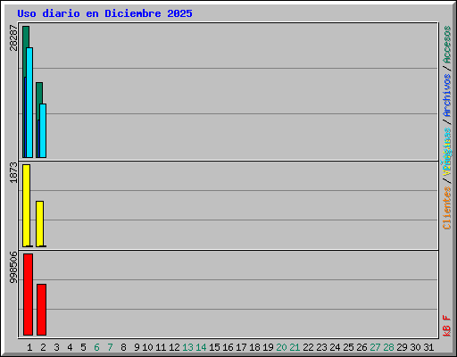 Uso diario en Diciembre 2025