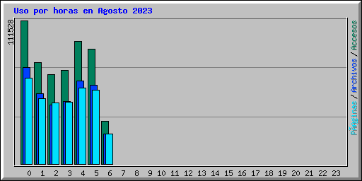 Uso por horas en Agosto 2023