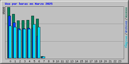Uso por horas en Marzo 2025