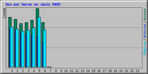 Uso por horas en Junio 2025