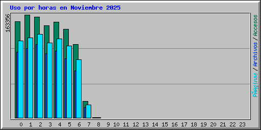 Uso por horas en Noviembre 2025